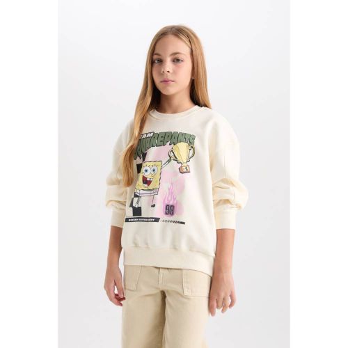 product_image_name-Defacto-Girl Crew Neck Relax Fit Sweat Shirt - Ecru-3