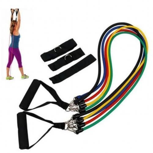 11-PC Yoga Pilates Resistance Band Set