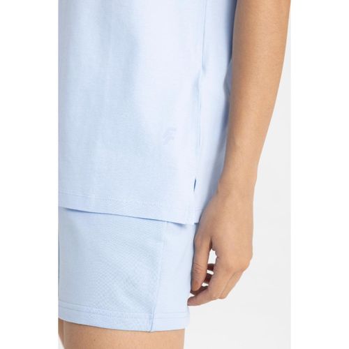 product_image_name-Defacto-Woman Bike Neck Oversize Fit Short Sleeve T-Shirt - Lt.Blue-4