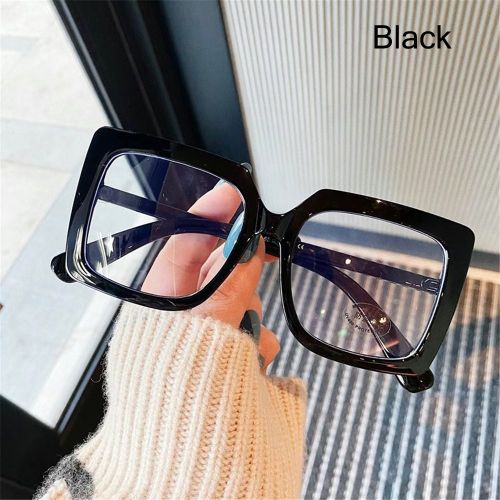 Fashion black Oversized Square Frame Anti Blue Light Gles Fashion