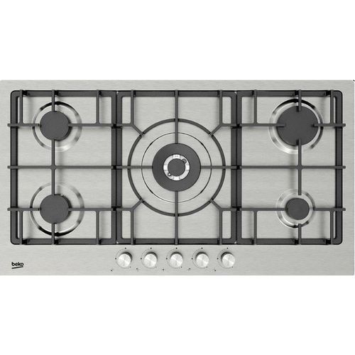 Buy Beko HIMW 95226 SXEL Built In Stainless-Cast Iron Gas Hob - 90 Cm in Egypt