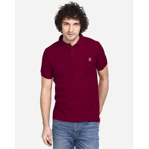 dark red polo shirt
