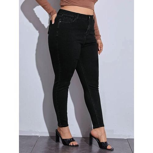 Black Skinny Plus Size High Rise Jeans