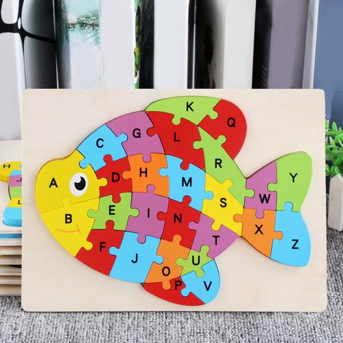Generic Abc Letter Wooden Puzzle Montessori Animal Letters Block