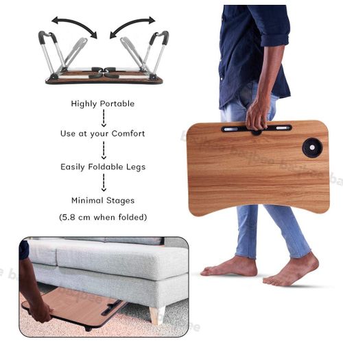 product_image_name-Generic-طاولة لابتوب خشبية ذكية محمولة متعددة الاغراض مع تابلت من بايبي (بني) مقاس قياسي 109-4