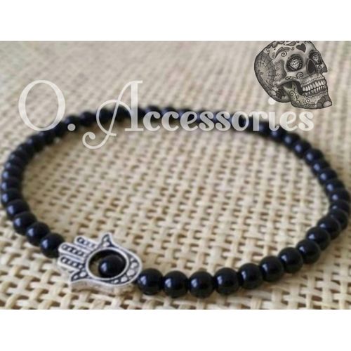 اشتري O. Accessories حظاظه اسوره اونكس اسود مع كف معدني في مصر