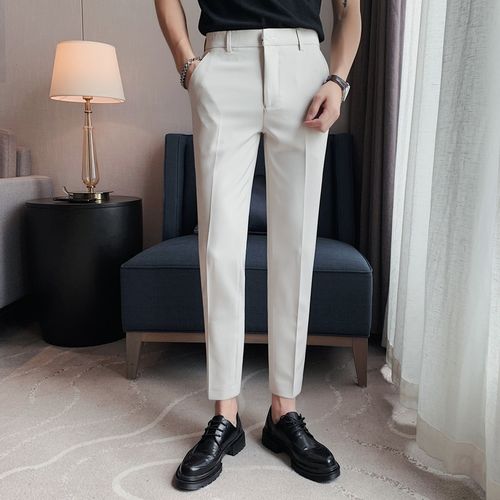 Cheap Summer Suit Pants Men Dress Pants Men Business Korean Style Mens  Pleated Trousers  Joom
