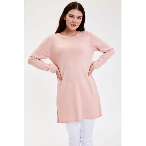 Defacto Woman Tricot Long Sleeve Tricot Tunic - ROSE