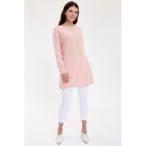 Defacto Woman Tricot Long Sleeve Tricot Tunic - ROSE