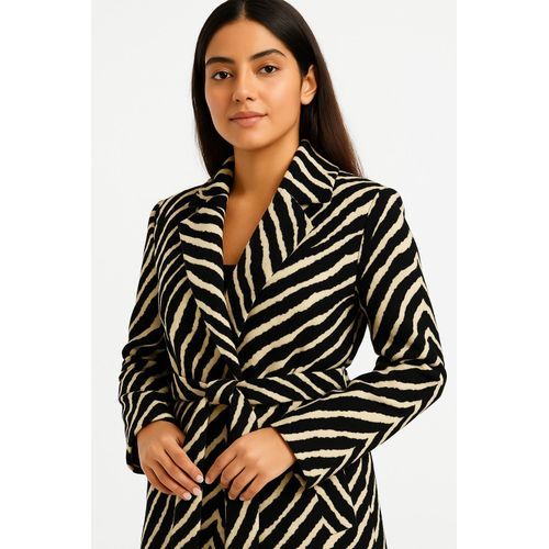 product_image_name-Generic-Women's Classic Long Solid Black Coat with Waist Tie-Belt-3