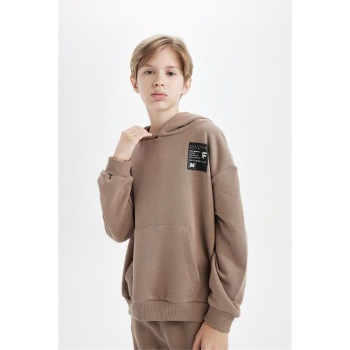 product_image_name-Defacto-Boy Hooded Oversize Fit Sweat Shirt - Vison-3
