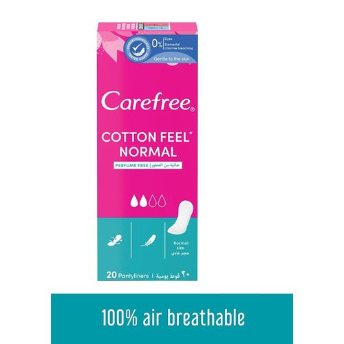 Carefree Daily COTTON FEEL NormalFit Panty Liners Unscented 20 PCS @ Best  Price Online