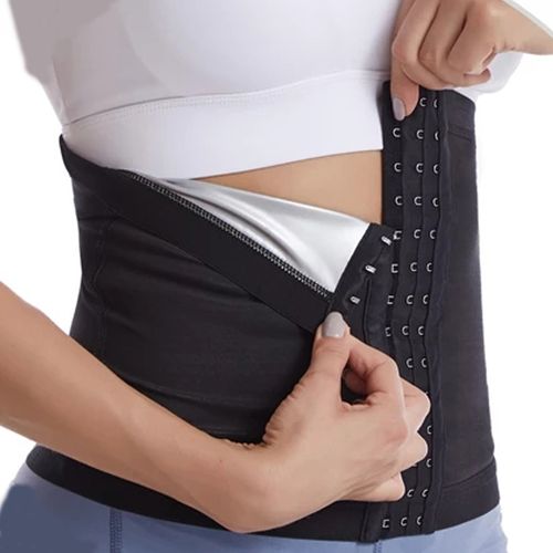 Men Women Black Waist Trimmer Slimming Tummy Belt Burn Fat Sweat Weight  Loss Body Shaper 