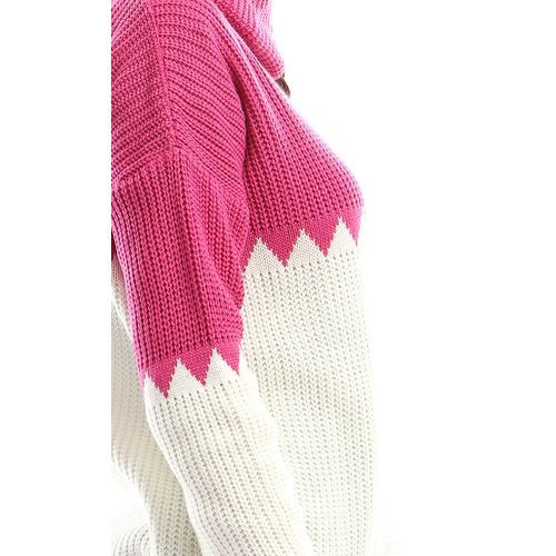 Ravin Bi-Tone Pink &amp; Off-White Hooded Pullover