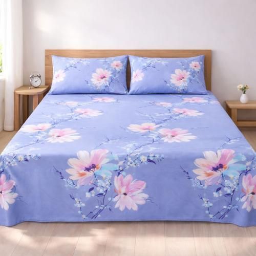 product_image_name-Tiba-Flat single bed sheet set,2 Pcs (floral design) 180*230 cm-1