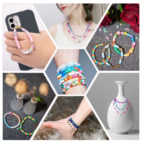 Ageneral More Than 8000 Pieces Flat Round Polymer Clay Beads Set For  Jewelry Making Bracelets, Necklaces, Chains And Earring For Kids And  Adults, @ Best Price Online