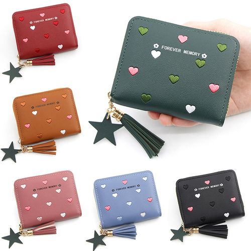 Women Small Wallet Ladies Mini Tassel Wallet Cute Girl Short Zipper Lovely PU Coin Purse Female Hand Wallet Purse