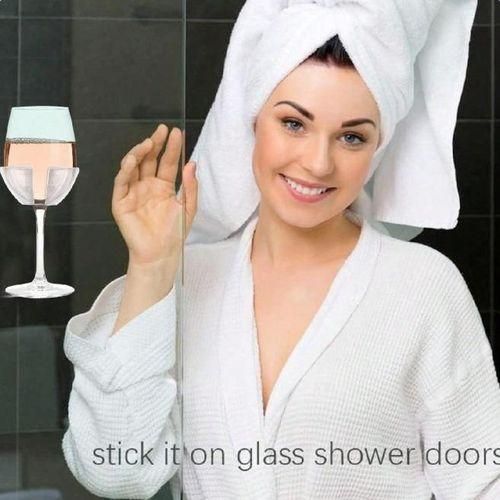 Bathroom Red Wine Glass Holder No Trace in Bathroom WallMounted Wine Cup Saucer Cup Holder
