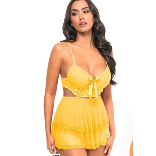 knee length dresses for ladies 3D Yellow Daisy Babydoll Dress  Indie Collection