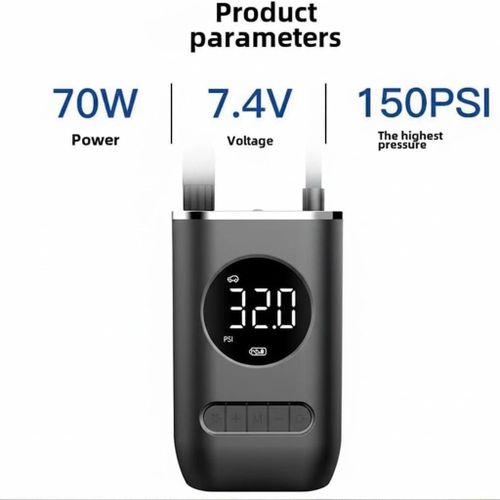 product_image_name-Generic-مضخة هواء كهربائية ذكية لاسلكية للسيارة -ضاغط هواء محمول بإيقاف تلقائي -إعادة تعبئة قوية خلال 20 ثانية -متوافقة مع السيارات والدراجات والكرات والعوامات -أسود-3
