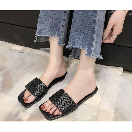 Buy Slippers Braided -black in Egypt