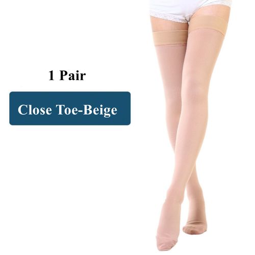 Generic (Close Toe-Beige,)2pcs S-2XL Medical Compression Stockings