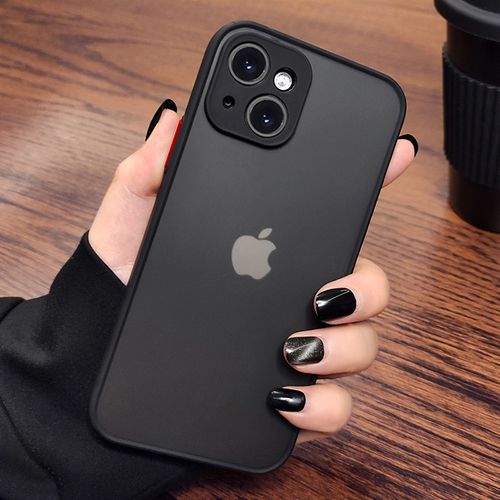 Buy (black)Luxury Matte Transparent Phone Cases For IPhone 11 12 13 Pro XS Max Mini X XR 8 7 6 Plus SE 2 Camera Protection Shockproof Cover MAS in Egypt
