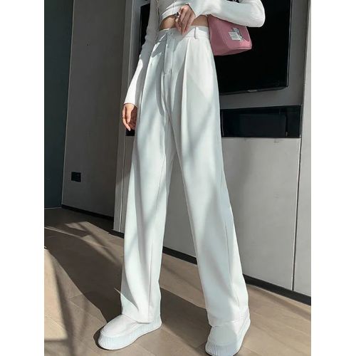 Casual High Waist Loose Wide Leg Pants For Women Spring Autumn New Female  Floorlength White Suits Pants Ladies Long Trousers  Pants  Capris   AliExpress