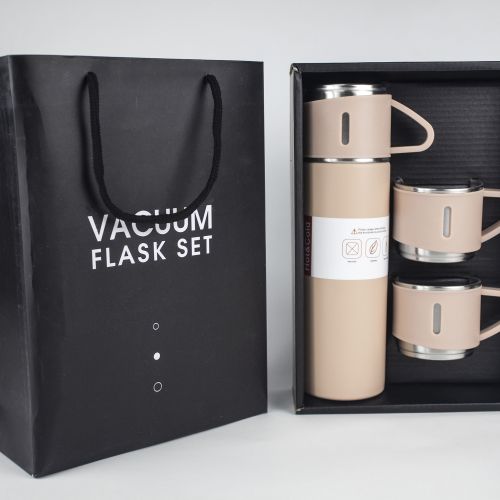 product_image_name-Impressions-Stainless Steel Vacuum Insulated Flask, Double Wall Thermal Bottle with Lid 3 Mug for Hot & Cold Drink Water, Tea, Coffee, Travel Mug Thermos (500 ML)-6