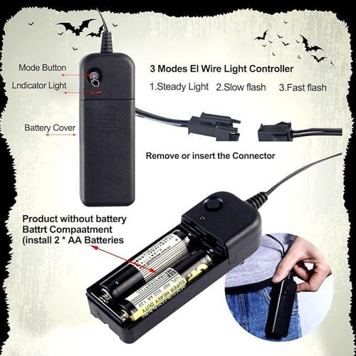 product_image_name-Generic-Led Mask Halloween, 2 PCS Scary Halloween Mask, 3 Modes Light Up Mask, Scary Masks for Adults, LED Anonymous Scream Halloween Mask, Halloween Costumes for Boys Kids Adult -Blue+White-2