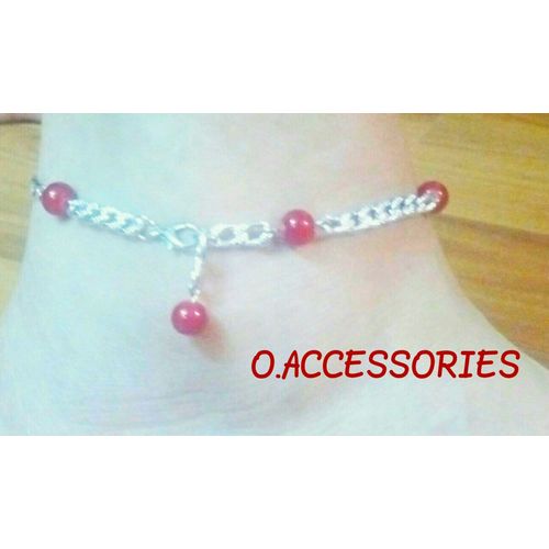 اشتري O. Accessories خلخال نبيتي مرمر_سلسله فضي في مصر