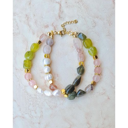 product_image_name-Nourista-Two Layers Natural Stones & Pearls Bracelet-1