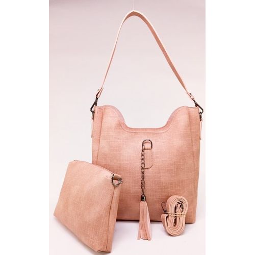 Buy Elegant Leather Women Handbag -Pink Color in Egypt