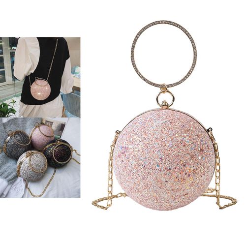 Luxury Women Clutch Bag Evening Bag With Rhinestone Round Ball Bag  Exquisite For Women Ladies Wedding Party Small Wallet Handbag