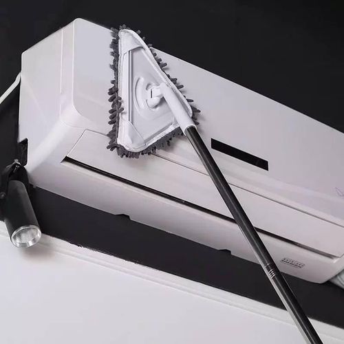 product_image_name-Generic-The Amazing 3-in-1 Cleaning Set: 1 triangular parquet mop, 1 glass mop, 1 replacement parquet mop, 1 replacement mop head with a long stainless steel handle for glass and floor mops. High-quality microfiber material with 360-degree rotation.-3