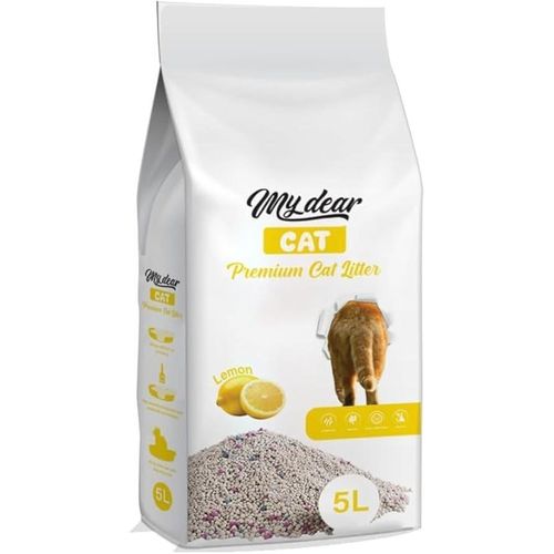 product_image_name-My Dear Cat-ماى دير رمل فضلات قطط  طبيعي سريع التكتل رائحة الليمون - 5 لتر-1