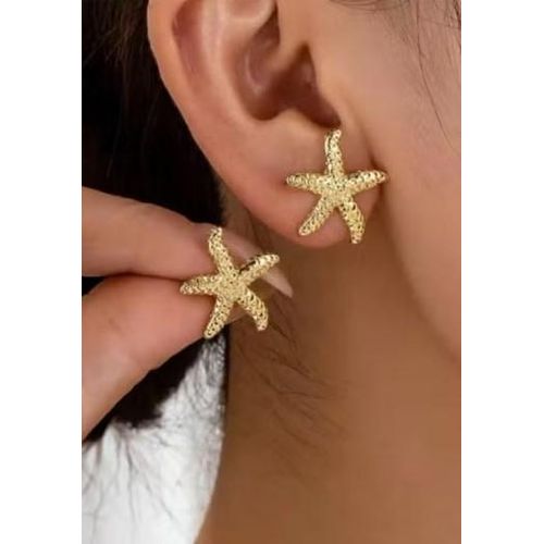 product_image_name-Generic-Women’s Starfish Design Earrings – Elegant Gold Hoop Earrings with a Coastal Touch – Stylish Accessory for Daily Wear and Summer Occasions-1