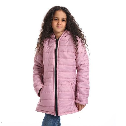 Buy Andora Hoodie Neck Zipper Closure Girls Jacket - Rose Pink in Egypt