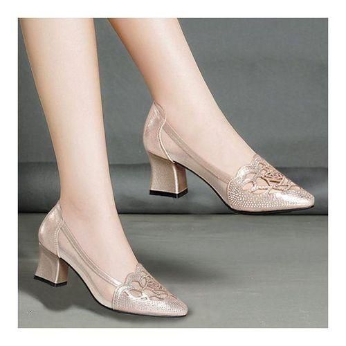 Mesh gold heels online