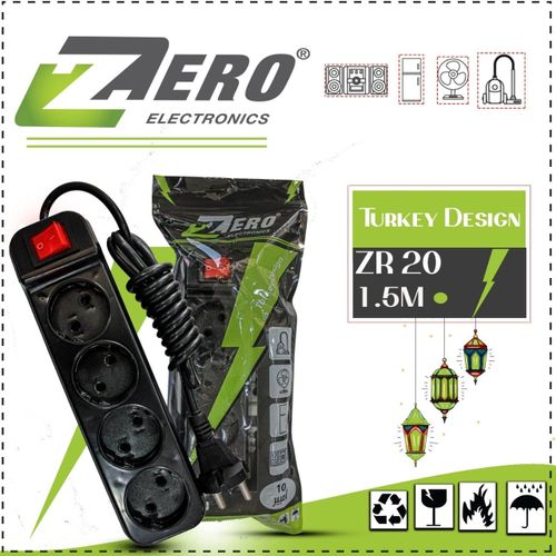 Buy ZERO Electricity Subscriber - 4 Ports - 1.5 M - Black in Egypt