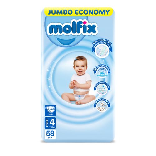 Buy Molfix AB Maxi Diapers - Size 4 - 58 Pcs in Egypt