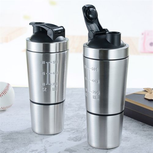 Stainless Steel Protein Shaker Cup Portable Fitness Sports Shaker