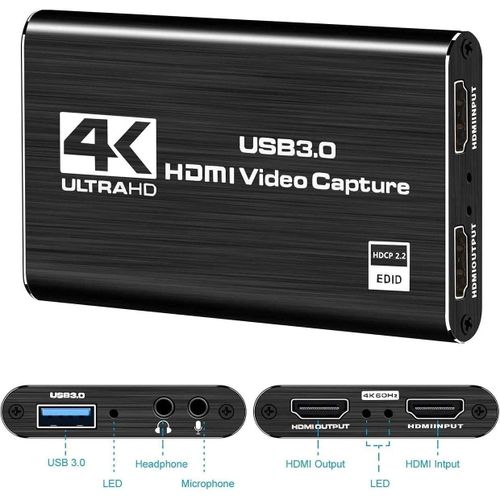 product_image_name-Generic-بطاقة التقاط فيديو صوتية من ديجيتنو، محول التقاط فيديو 4K HDMI USB 3.0 محول فيديو 1080P 60fps جهاز التقاط محمول لتسجيل العاب الفيديو والبث المباشر، يدعم كاميرا PS4 وXbox One-3