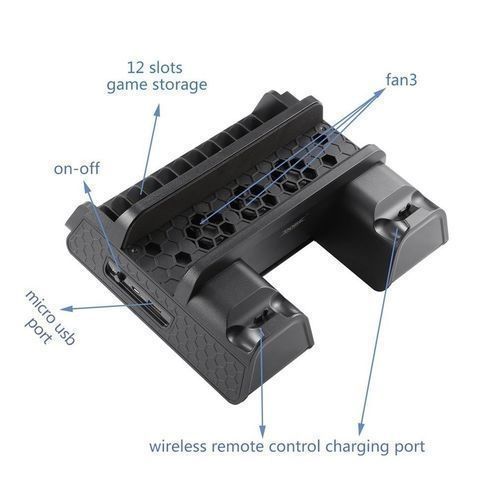 product_image_name-Dobe-TP4-882 Multifunctional Cooling Stand 3 Built-in Fans For PS4 - Black-5