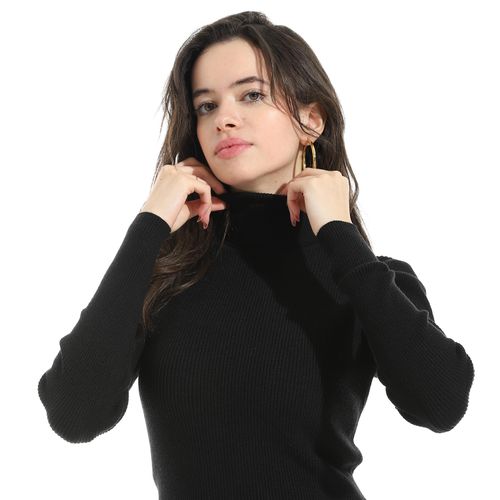 product_image_name-Menta By Coctail-كنزة Treco مضلعة-17383-أسود-2