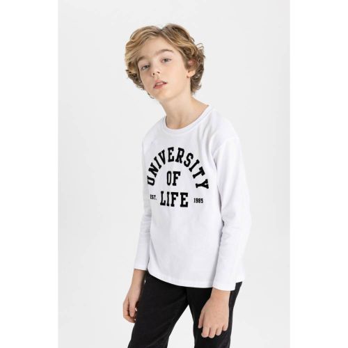 product_image_name-Defacto-Boy Crew Neck Regular Fit Long Sleeve T-Shirt - White-3