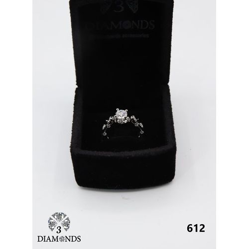 product_image_name-3Diamonds-خاتم 3Diamonds المطلي بالبلاتين للنساء مع حجر الزركون - فضي-1