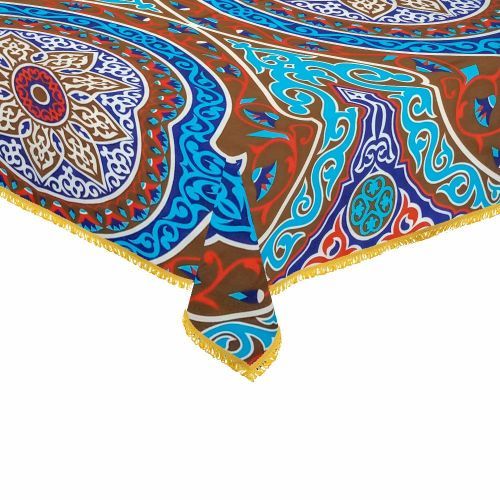 product_image_name-Generic-مفرش خياميه رمضان بوليستر - ازرق - مربع - 140 سم-1