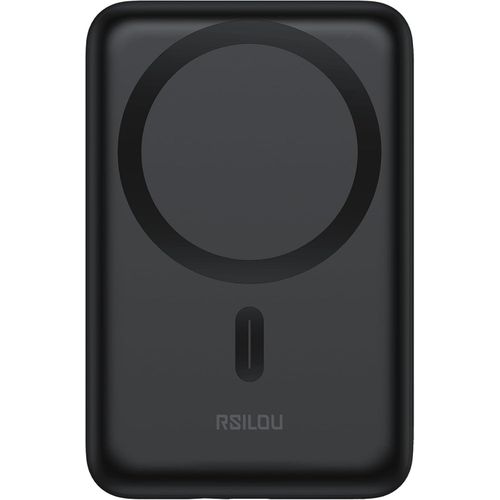 product_image_name-Generic-شاحن باور بانك مغناطيسي لاسلكي بتقنية الشحن السريع 20 وات 10000 مللي أمبير في الساعة بتصميم صغير ومحمول رفيع وخفيف الوزن R1020 من رسيلو، أسود-1