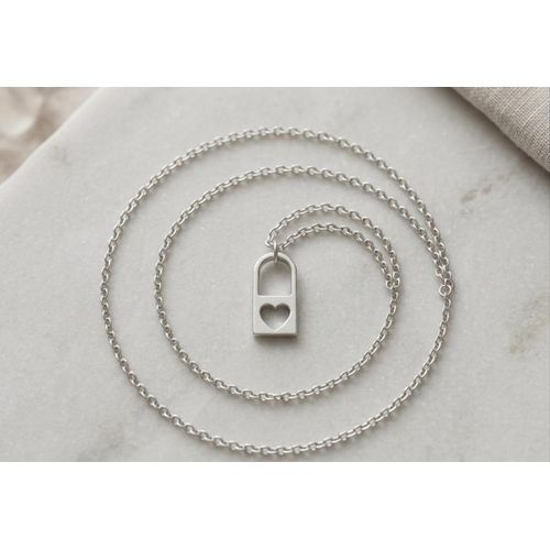 product_image_name-Generic-قلادة فضية معدن مع دلاية شكل قفل-3